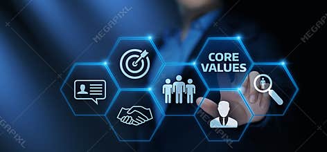 Core Values Responsibility Ethics Goals Company concept