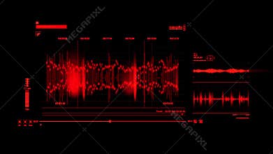 Red HUD Voice Recording Interface Graphic Element