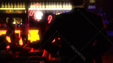 Man dancing and having fun in nightclub, adult entertainment, party relaxation