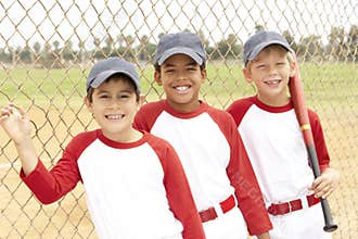 Young Boys In Baseball Team