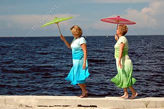 Mature women at seashore