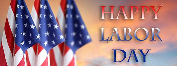 Labor day American flags