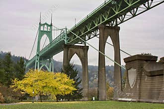 St. John's Bridge in Portland Oregon, USA.