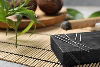 Board with needles for acupuncture