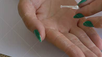 Woman Palm IUD Devic