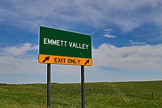 US Highway Exit Sign for Emmett Valley
