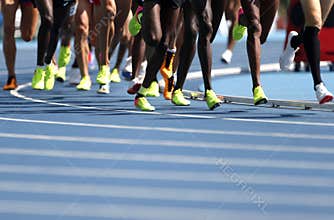 Athletes competing in the 5000m at the Athletic Championship