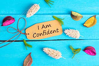 I am confident text on paper tag