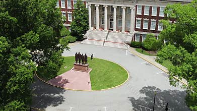 February One, Greensboro Four Statue Monument in Front, North Carolina USA
