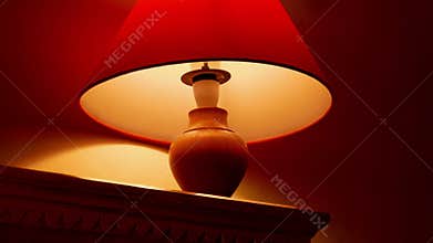 Lamp Turns On And Off In Home Closeup