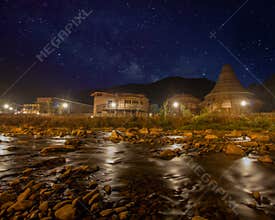 Baoxi Bamboo Buildings at night