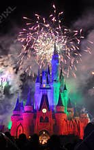 Fireworks at Disney Cinderella Castle