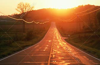 Road at sunset