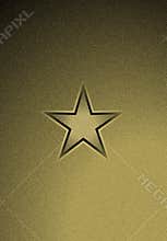 Golden Star grain poster background. Star stamp celebrity symbol center poster. Event festive decoration golden backdrop.