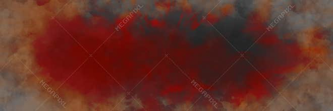 Bloody sky red cloudy background with faded watercolor horror mist texture in antique grunge website