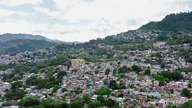 Aerial view of the slum of Tegucigalpa Honduras.