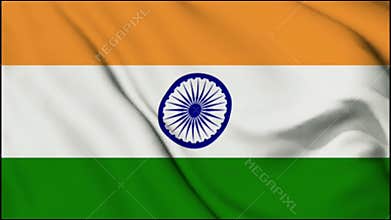 Indian flag, flag fluttering illustration