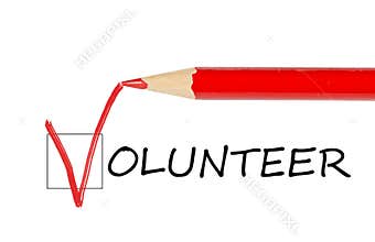 Volunteer message and red pencil