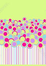 Retro Circle Flowers Field