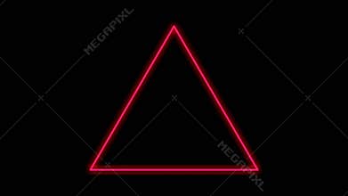 Neon light border triangle shape animation on black background.