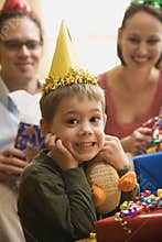 Boy at birthday party.