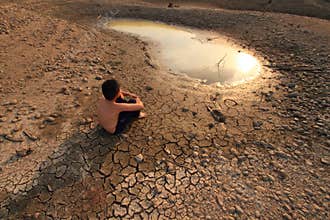 Young child and Water Crisis
