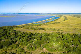 Drone photography of a Lodge within the western shores of the iSimangaliso Wetland Park