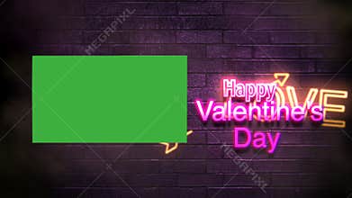 Animated Happy Valentine`s Day card with copy space for posting your ideas