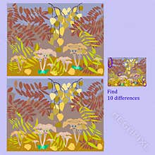 find 10 differences rebus for children under 6 years old