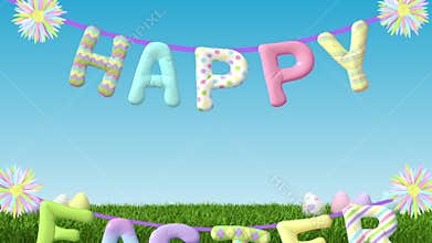 Easter balloon animation, Happy Easter