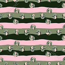 Hand drawn embroidery monstera leaves tropical seamless pattern. Palm leaf endless wallpaper