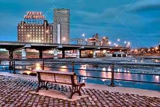Montreal at night Farine Five Roses