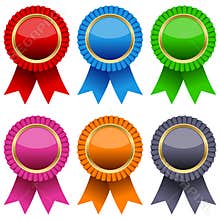 Colorful Award Ribbons Set