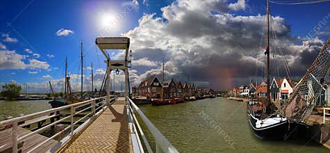 Panorama of  Monnickendam harbour