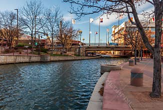 Scenic view of Historic Arkansas Riverwalk in Pueblo