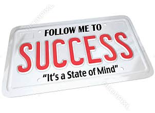 Success Word on License Plate