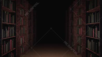 Old library corridor. seamless loop