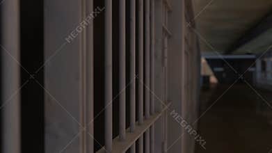 Jail grill close up, detention building