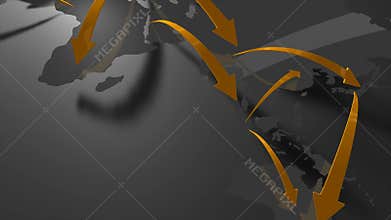 Trade route concept animation, destination.