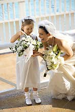 Bride and flowergirl.