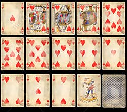 Old Poker Playing Cards - Hearts