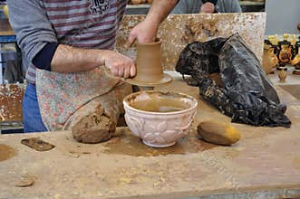 Greek Potter Creating a Clay Vase