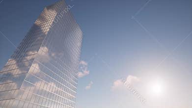 Skyscraper clouds finance Building construction Blue sky