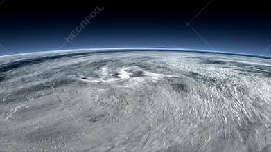 Satellite captured, typhoon view from space
