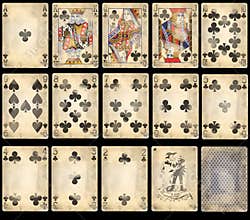 Old Poker Playing Cards - Clubs