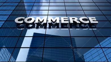 Commerce building blue sky