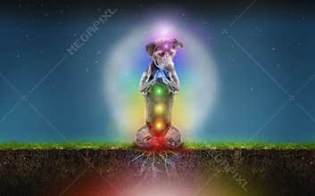Funny Dog in Chakra Grounding Meditation