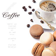 Coffee and French macaroons