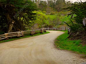 Picturesque winding dirt road