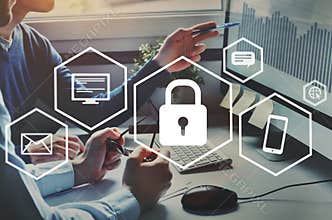 Privacy, information leak and cybersecurity concept, protection of private data